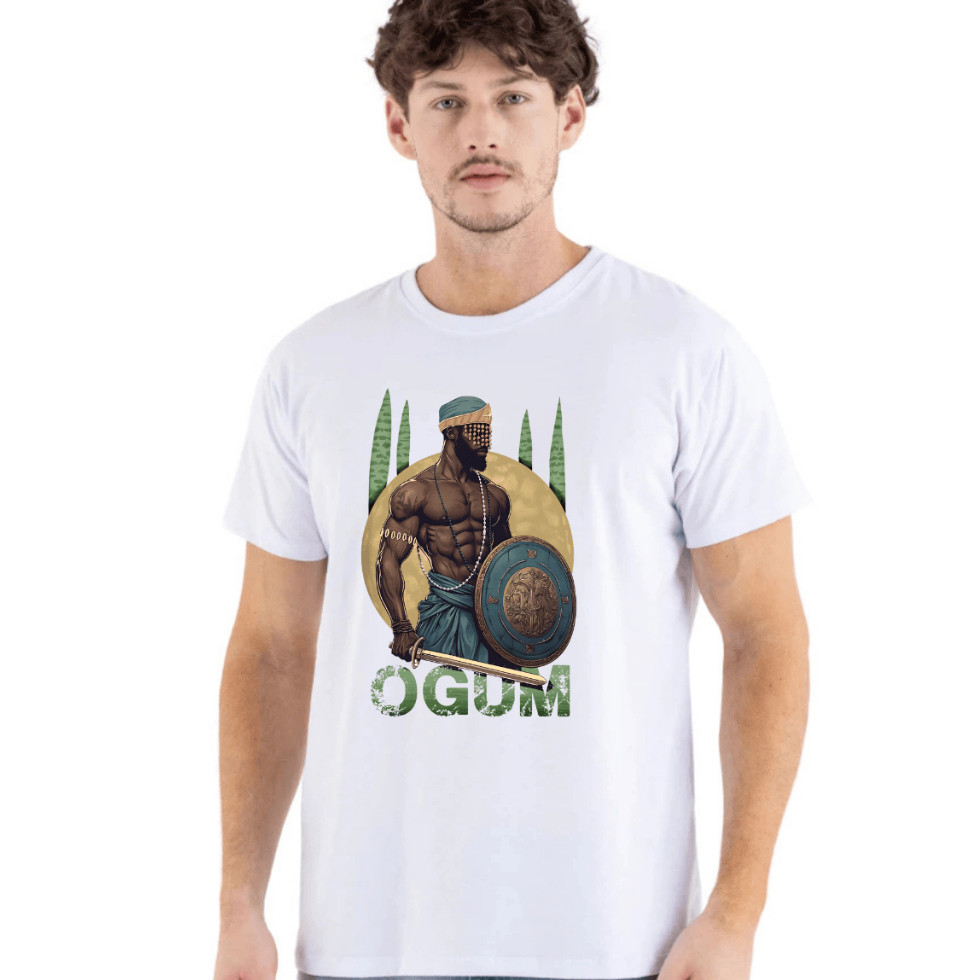 Camiseta Básica Unissex Orixá Ogum Ogunhê Umbanda Candomblé JsCod Novidade JsCod