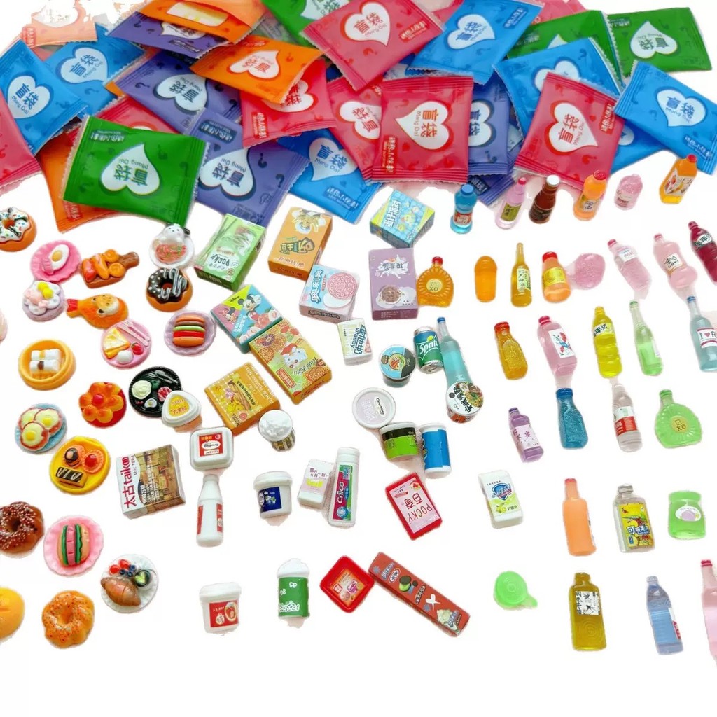50 Miniaturas Sortidas – Comida e Bebidas Decorativas