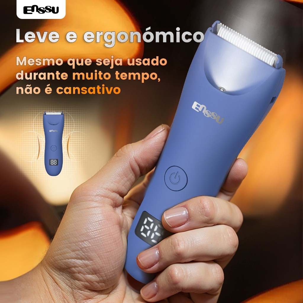 Aparador de Pelos Íntimos e Corporal Impermeável com LED e Dock em Oferta na Shopee