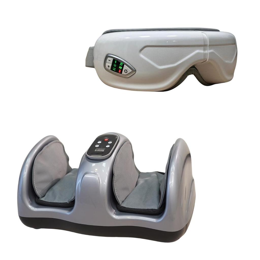 Imagem Massageador de Pés Zivi Massagem 3D Aquecimento Térmico Tela LCD e Óculos Bluetooth Cinza/Branco G94
