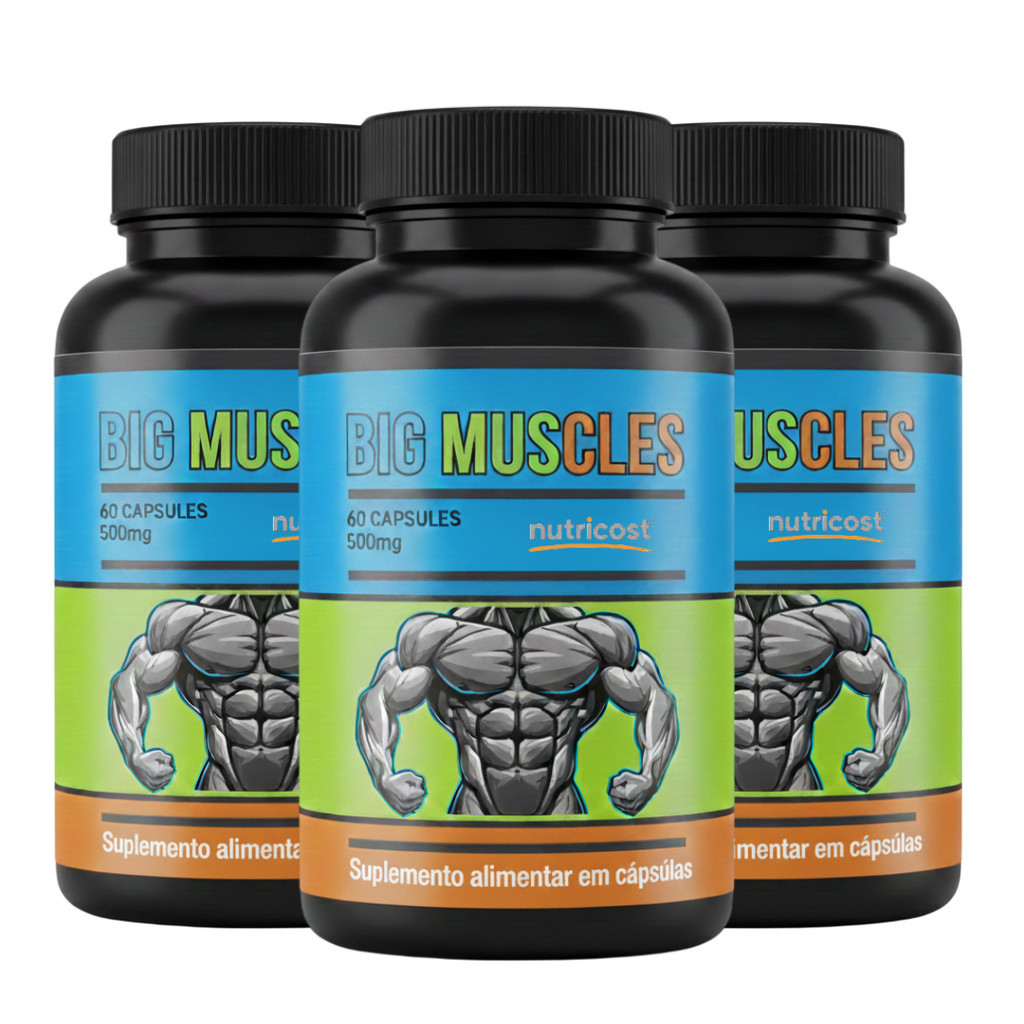 3 Big Muscle 60 cápsulas - Mais Força e Resistência nos Treinos
