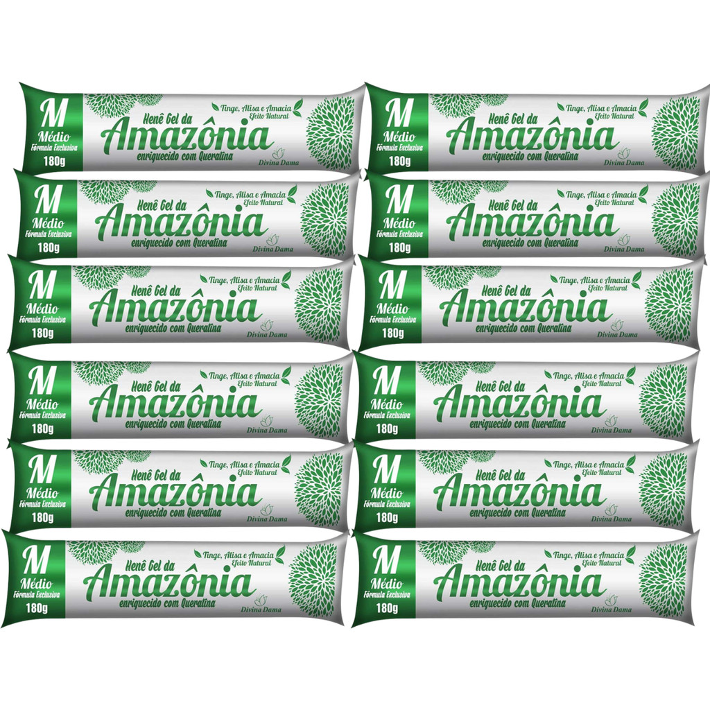 Kit c/ 12un Hene Amazonia Gel Médio 180g Bisnaga