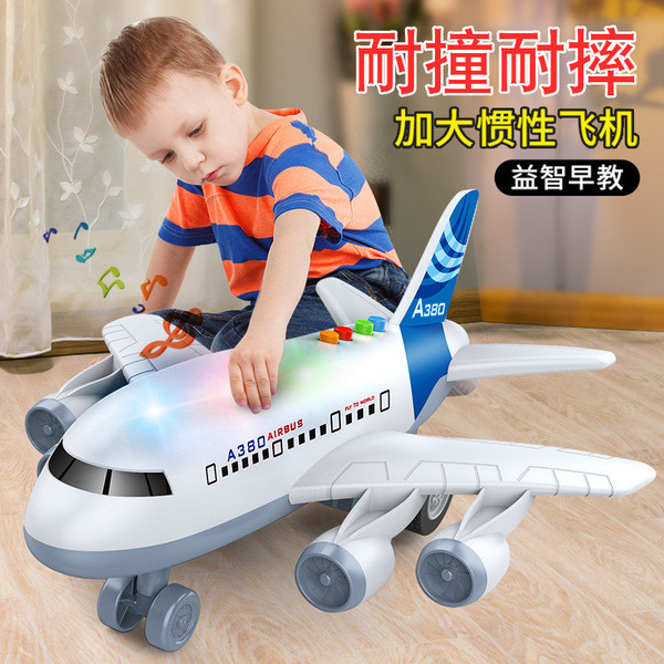 brinquedos de menino Simulação de avião de brinquedo inercial de grandes dimensões, resistente a choques, A380, avião de