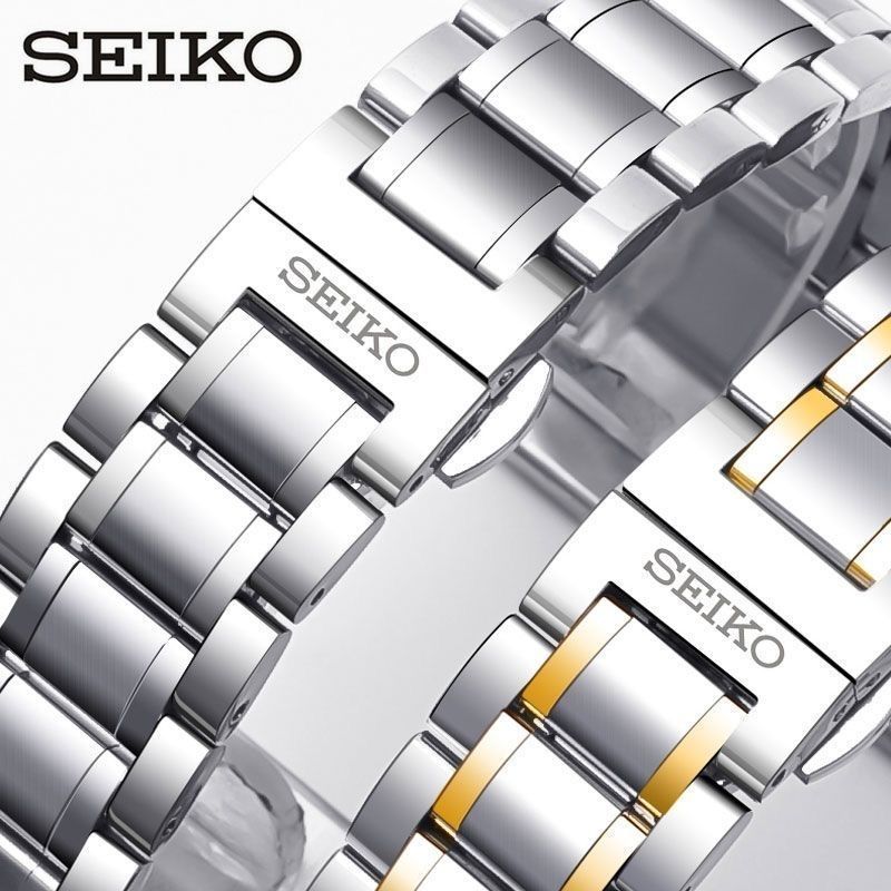 Pulseira De Relógio De Aço Inoxidável Sólido Fecho Borboleta Estilo Seiko Substituição Universal Metal em Oferta na Shopee