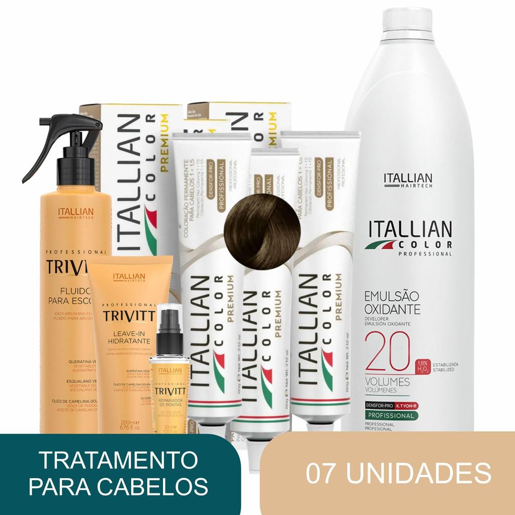 Kit Europa Trivitt Itallian Color Tinta De Cabelo 6.0 Completo