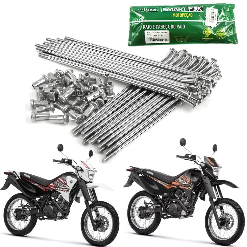 JOGO DE RAIOS TRASEIRO CROMADO 3,5MM SMARTFOX YAMAHA XTZ 125 X XTZ125 X 2008 - 2016