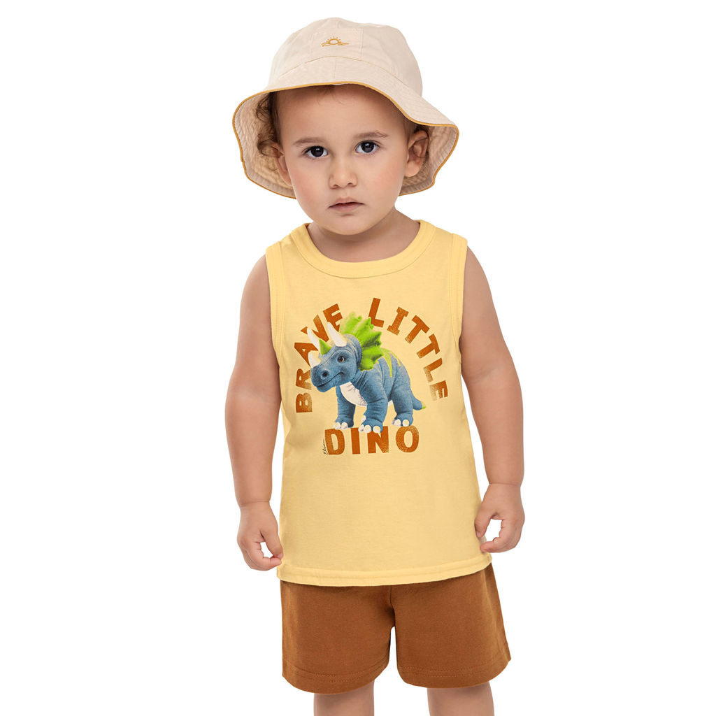 Conjunto Bebê Menino Estampa Brave Elian Amarelo em Oferta na Shopee