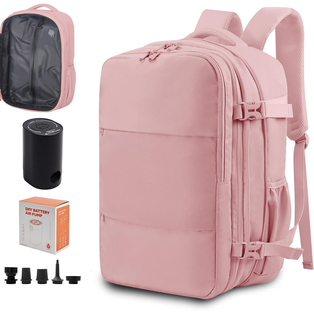 Mochila de Compressão a Vácuo para Viagem, Mochila de Viagem Expansível com Compressão, Comporta Laptop de 17 Polegadas,