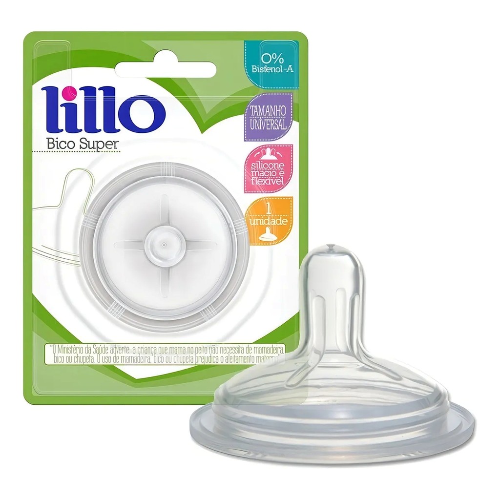 Bico Para Mamadeira Lillo Silicone Redondo Super Evolution