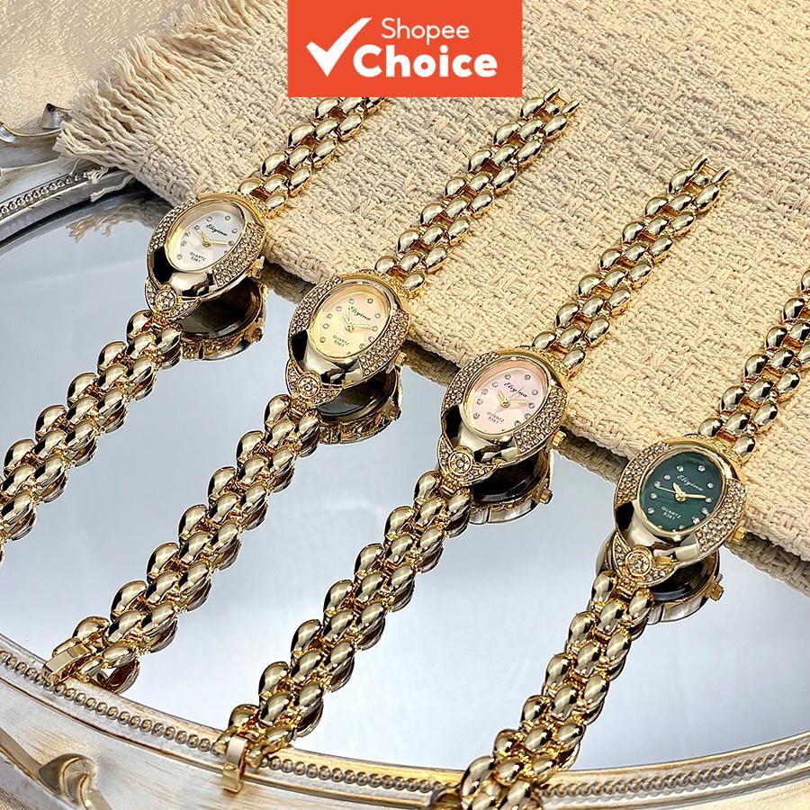 Primavera Vintage Ouro Oval Pulseira Relógio Ajustável Senhoras Elegante Presente