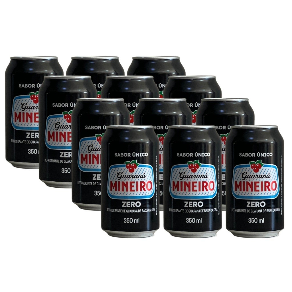 12un Refrigerante Guaraná Mineiro Zero Açúcar lata 350ml