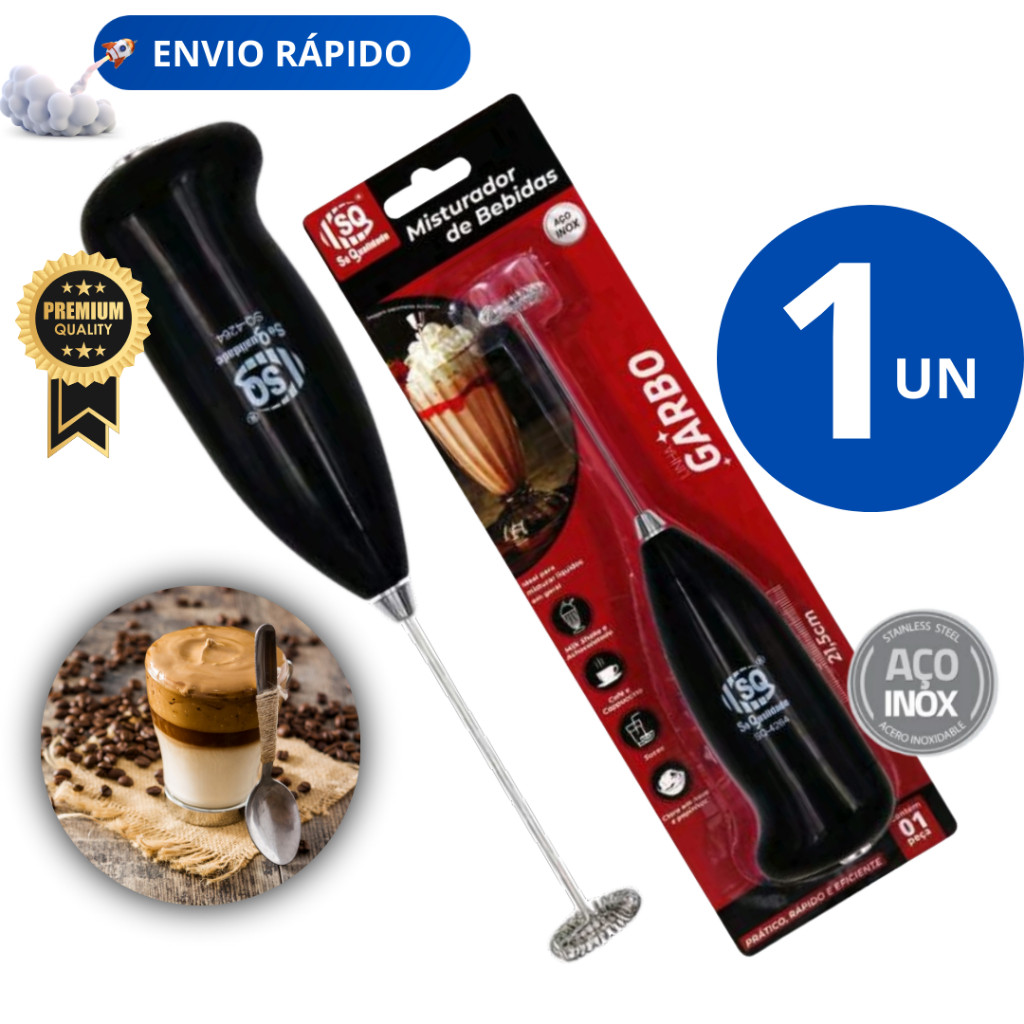 Mini Mixer Elétrico Portátil Inox 1 Unidade Misturador Café Leite Ovos Espumador Recarregável Prático Envio Rápido em Oferta na Shopee