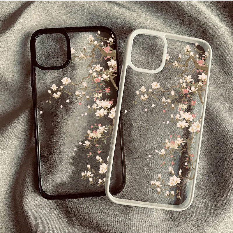Capa De Telefone Transparente Para Samsung S24 S23 FE S26 S24 S25 Ultra S23 S22 S21 Plus S20 S21 Jade Orquídea Ramo À Pr