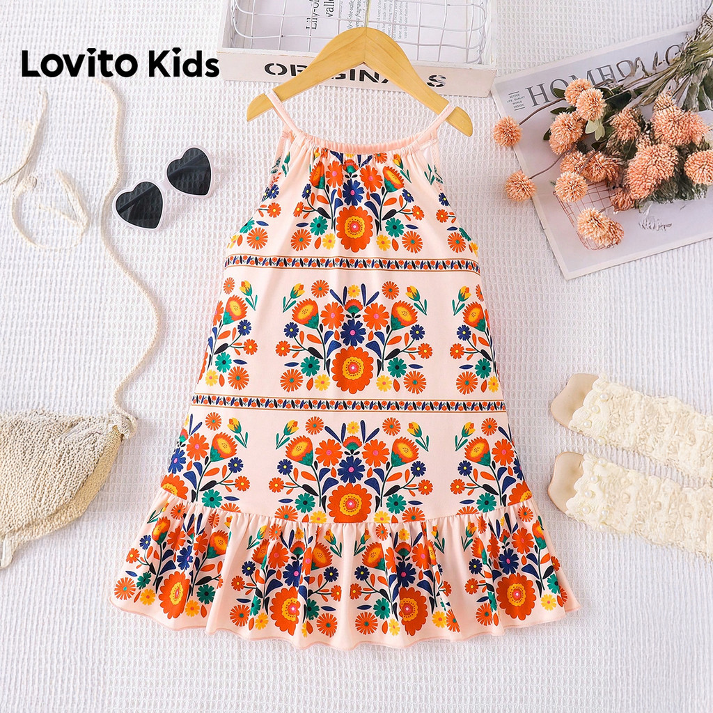 (NEW) Lovito Kids Meninas para Vestido Cordão com Primavera/Verão Férias L186LD212