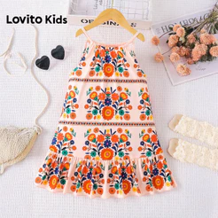 (NEW) Lovito Kids Meninas para Vestido Cordão com Primavera/Verão Férias L186LD212