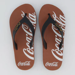 Chinelo Coca Cola Wave Jet Spencerian Marrom e Preto
