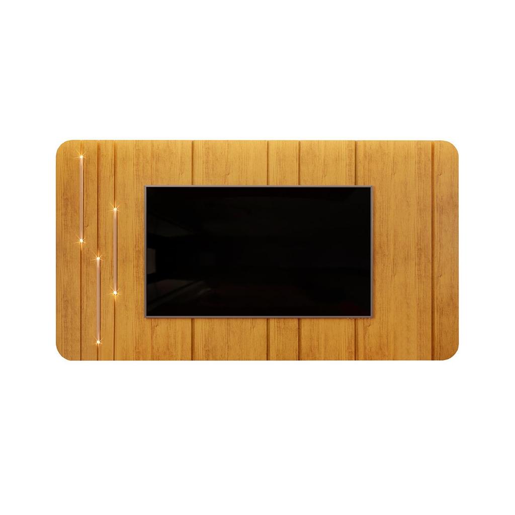 Painel Suspenso MDF Avatar para TV até 75 LED dourado Detalhe Chanfrado Mel G18 - Gran Belo