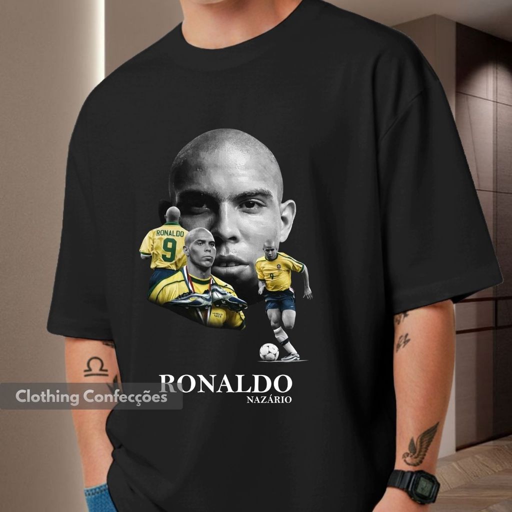 Camiseta Ronaldo Seleção Brasileira Futebol Craque Camisa 9 Copa Do Mundo Brasil Artilheiro Pentacampeão

