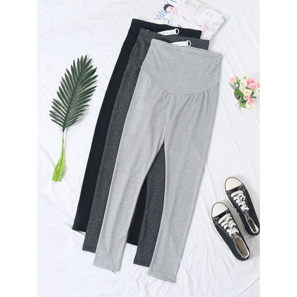 Mulheres grávidas Leggings verão cor sólida barriga elevador calças verão fino calças magras verão calças grávidas calça
