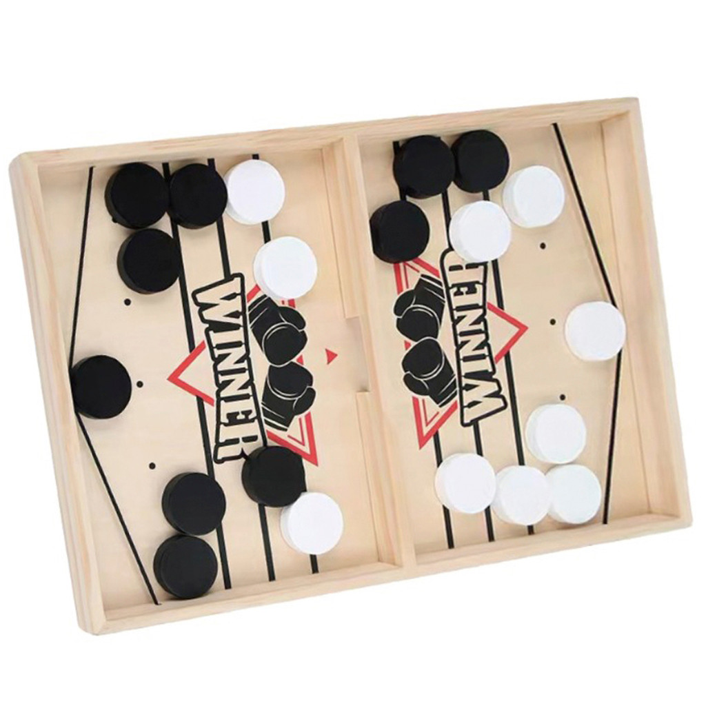 Jogo Sling Puck Disco Rápido Estilingue Madeira Infantil Adulto Diversão Família Interativo Kizumba