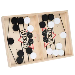 Jogo Sling Puck Disco Rápido Estilingue Madeira Infantil Adulto Diversão Família Interativo Kizumba