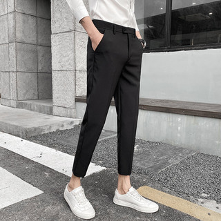 Moda Casual esportes calças pequenas homens versão coreana em linha reta primavera verão Street Wear calças masculinas f
