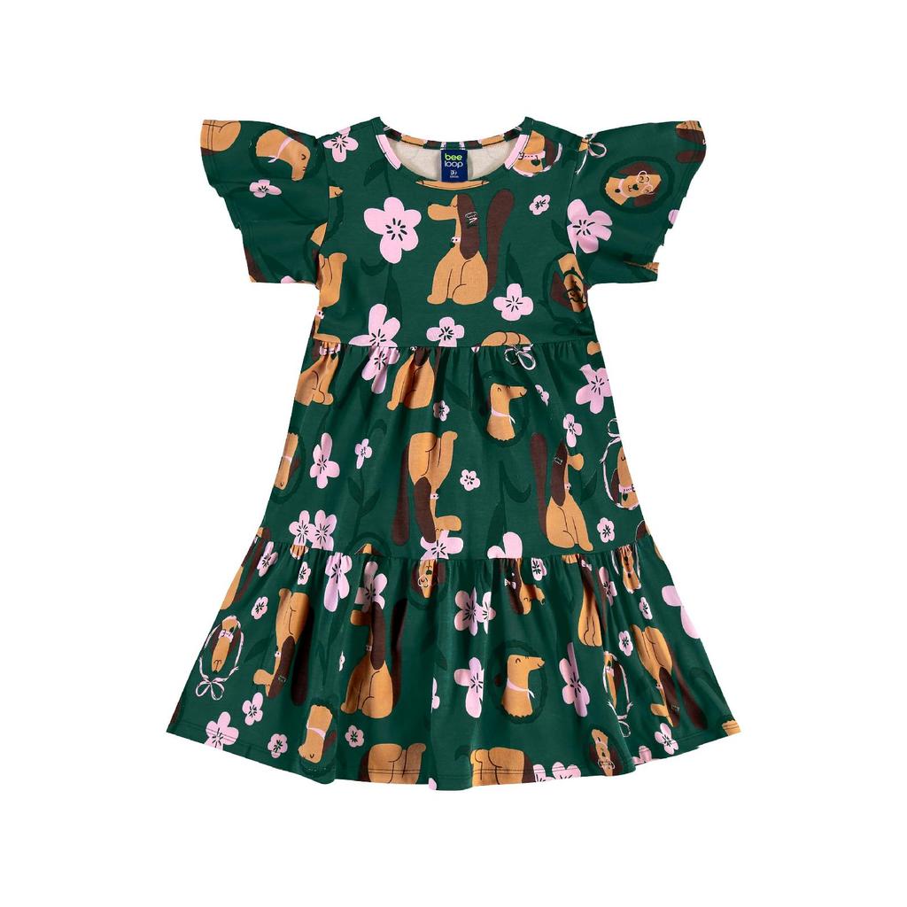 Vestido Flores & Focinhos Bee Loop