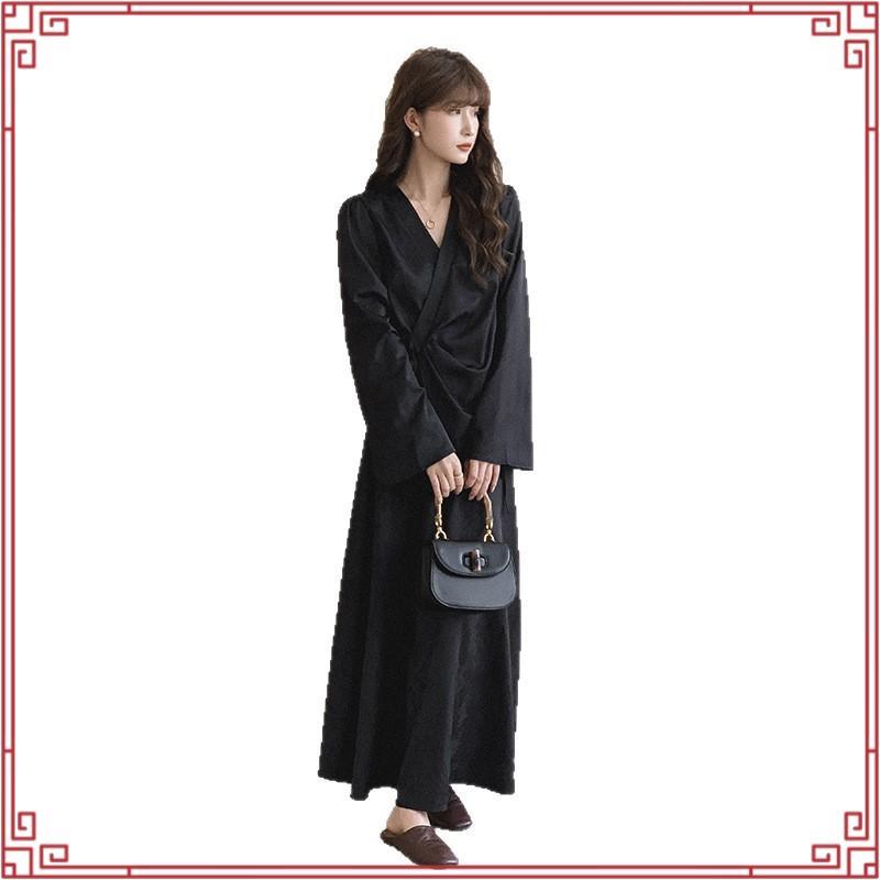 Fantasia Mortícia Addams Feminina Adulto Vestido Preto Longo Halloween Cosplay