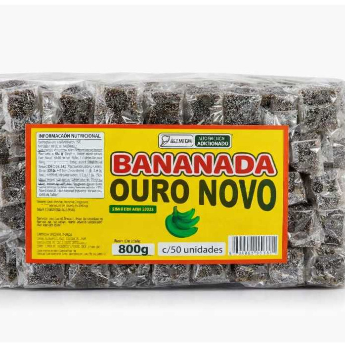 Bananada Açucarada c/50 unidades Ouro Novo 800g em Oferta na Shopee
