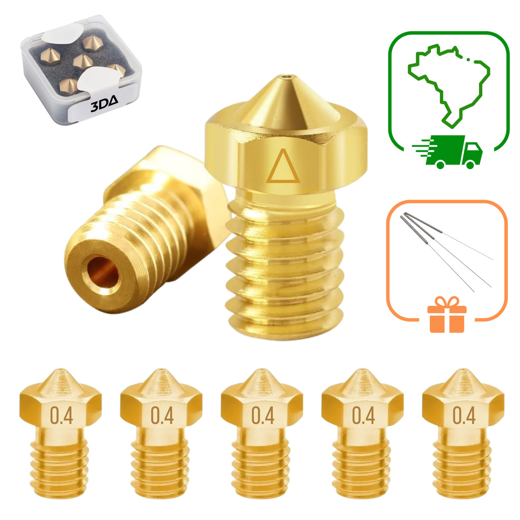 KIT 5 BICOS ANYCUBIC I3 MEGA S NOZZLE IMPRESSAO 3D UPPER