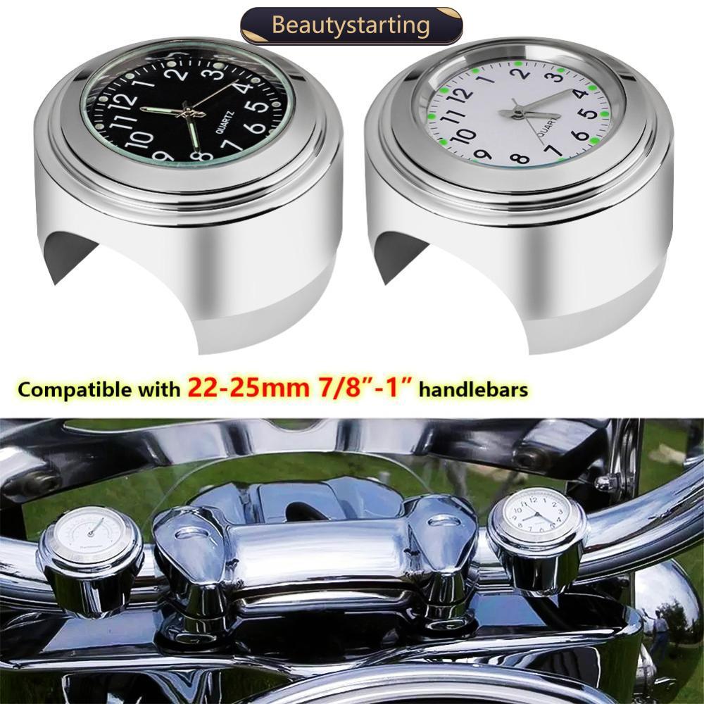 BEAUTYSTARTING Motocicleta Guiador Relógio Termômetro Mostrador Luminoso 22-25mm Moto Montagem Acessórios Da A5T9