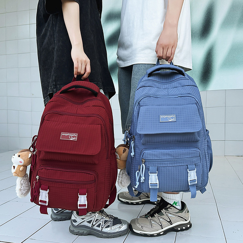 Estilo de ferramentas Multi-bolso mochila feminina grande capacidade estudante mochila Casual All-match Commuter mochila