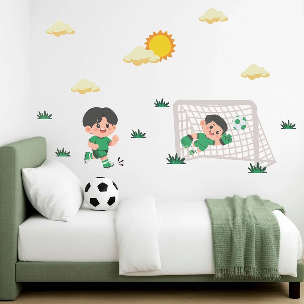 Adesivo de Parede Infantil Futebol Menino Goleiro