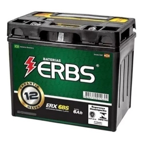 Bateria 6 Ah Erx 6bs Titan 150 160 Biz 125 Bros 160 Cb Twister Erbs
