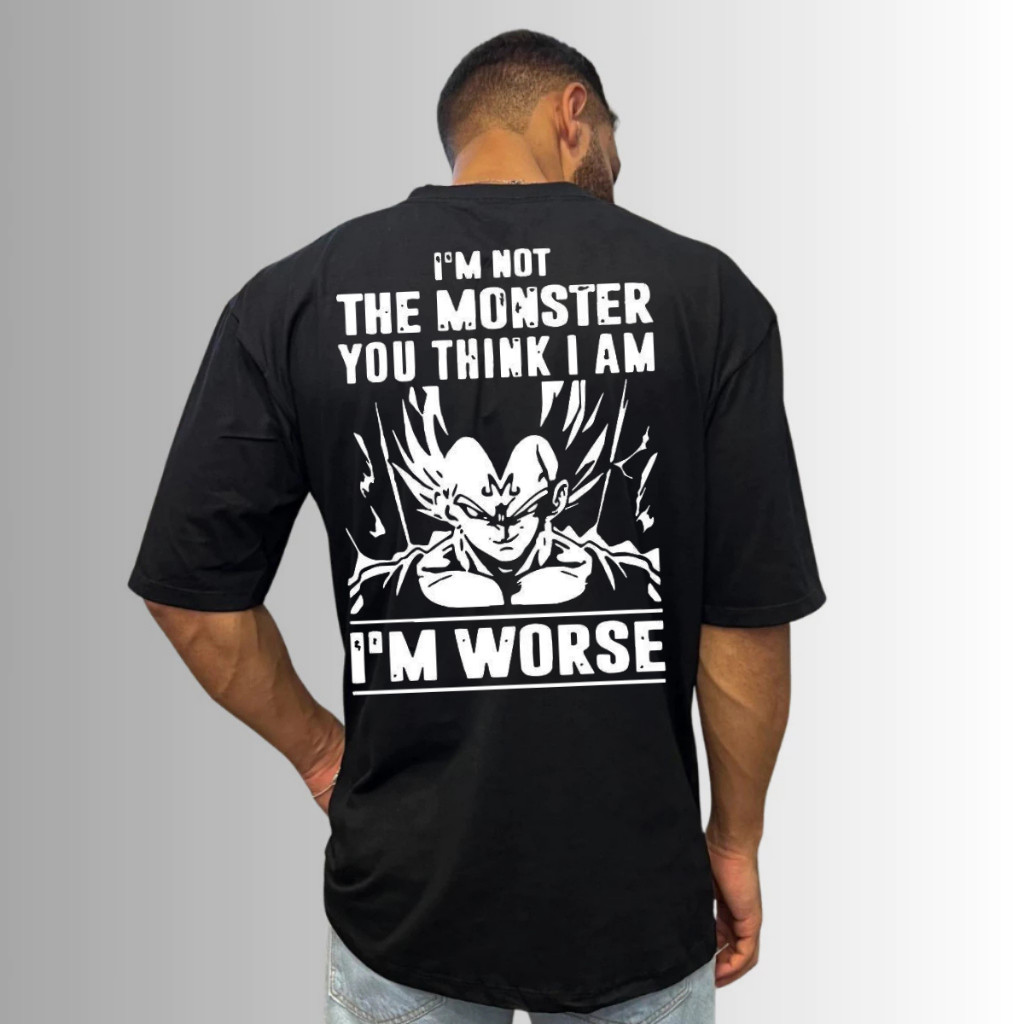 Camiseta Oversized Unissex Confortável para Academia 100% Algodão Vedita I S Worse