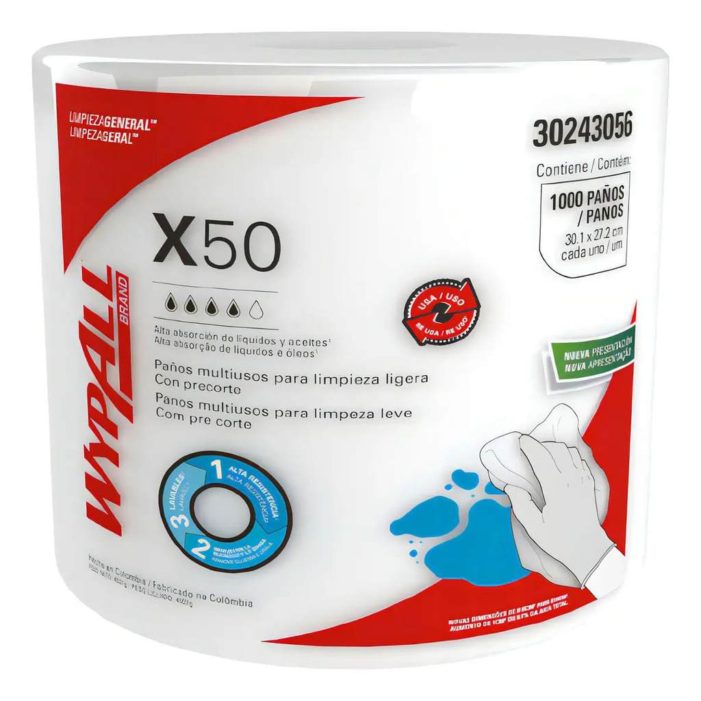 Rolo Jumbo Wypall X50 c/1000 Panos Limpeza Kimberly Clark