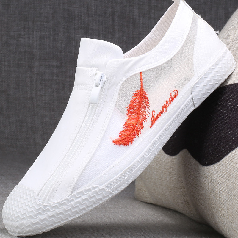 Sapatos masculinos verão respirável sapatos casuais 2026 novo estilo na moda sapatos masculinos finos sapatos brancos sa