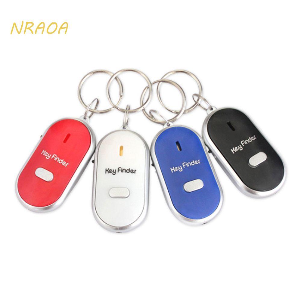 NRAOA LED Apito Localizador De Chave Bip 4 Cores Sensores Chaveiro Luz Tocha Rastreador
