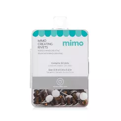 Rebite Dupla Face Mimo Creating – Redondo – Branco – 8 – 6 – 3 mm – 50 Unids