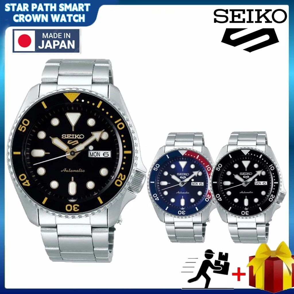 100 % Original Seiko SRPD51K1 SRPD53K1 Esportes Preto Masculino Aço Inoxidável Japão Relógio De Quartzo Homem 5 Jam Tang