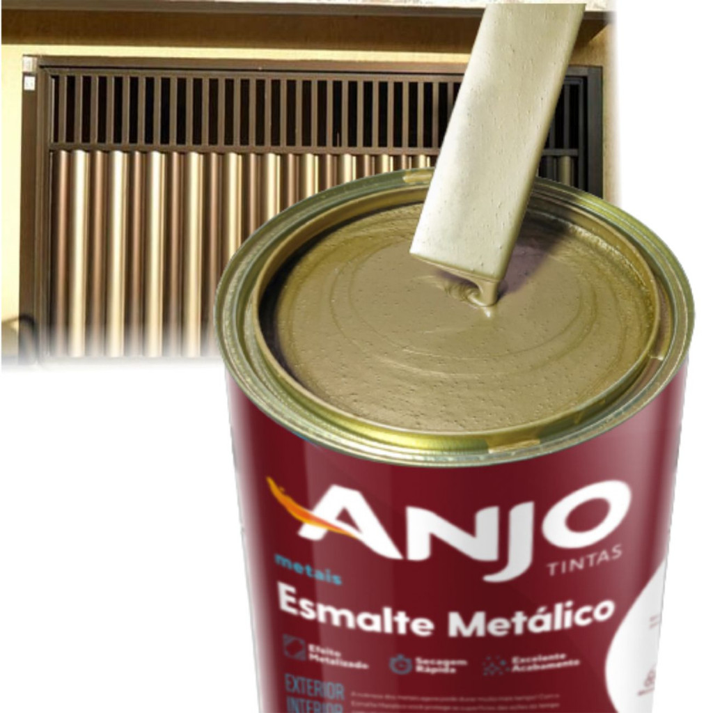 Tinta Esmalte Sintetico Ouro Savoia Metalico Plus 900ml Anjo
