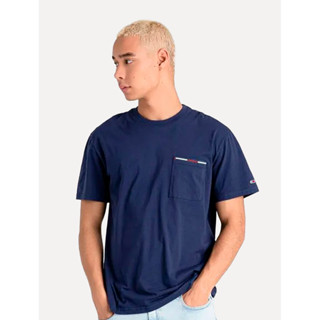 Camiseta Tommy Jeans Masculina Essential Flag Pocket Azul Marinho em Oferta na Shopee