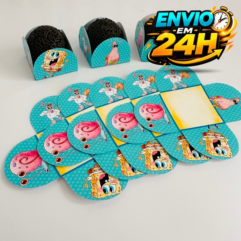 Forminha de Doces Bob Esponja Personalizada no Tema /Lembrancinha de Festa /Aniversário