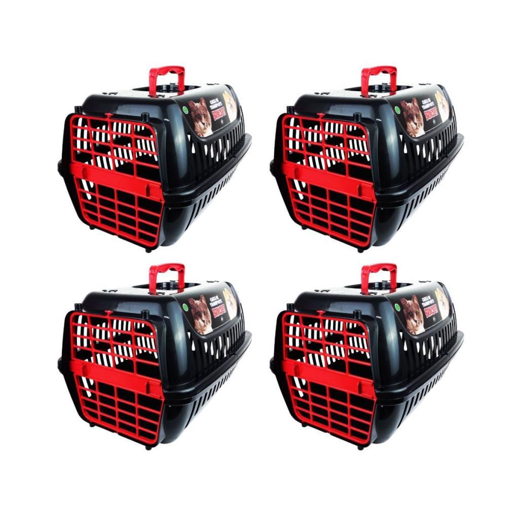 Kit 4 Caixa de Transporte Brinqpet N3 Premium Preto e Vermelho em Oferta na Shopee