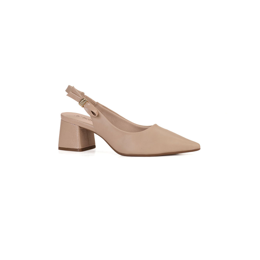 Detalhes do Scarpin Clássico Slingback Tira Com Enfeite Bebecê Salto Bloco