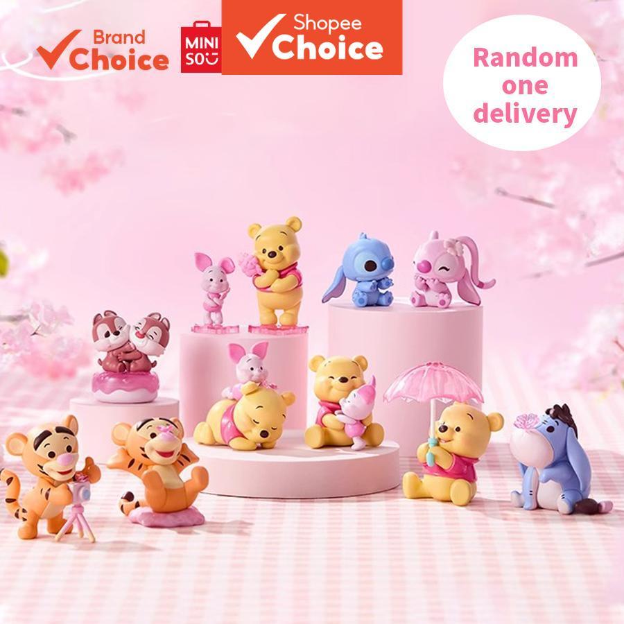 MINISO  disney série de flor de cerejeira - sussurros da primavera - winnie the pooh & stitch & mais figuras