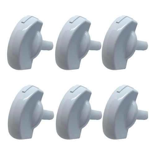 Botão Manipulo Fogão Continental Branco Haste 3,7 Kit 6 Und