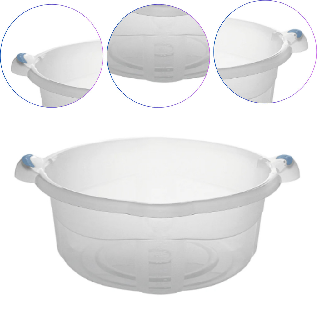 Bacia Plástica Graduada com Alça 14 Litros Cor Transparente Ref:181 Paramount