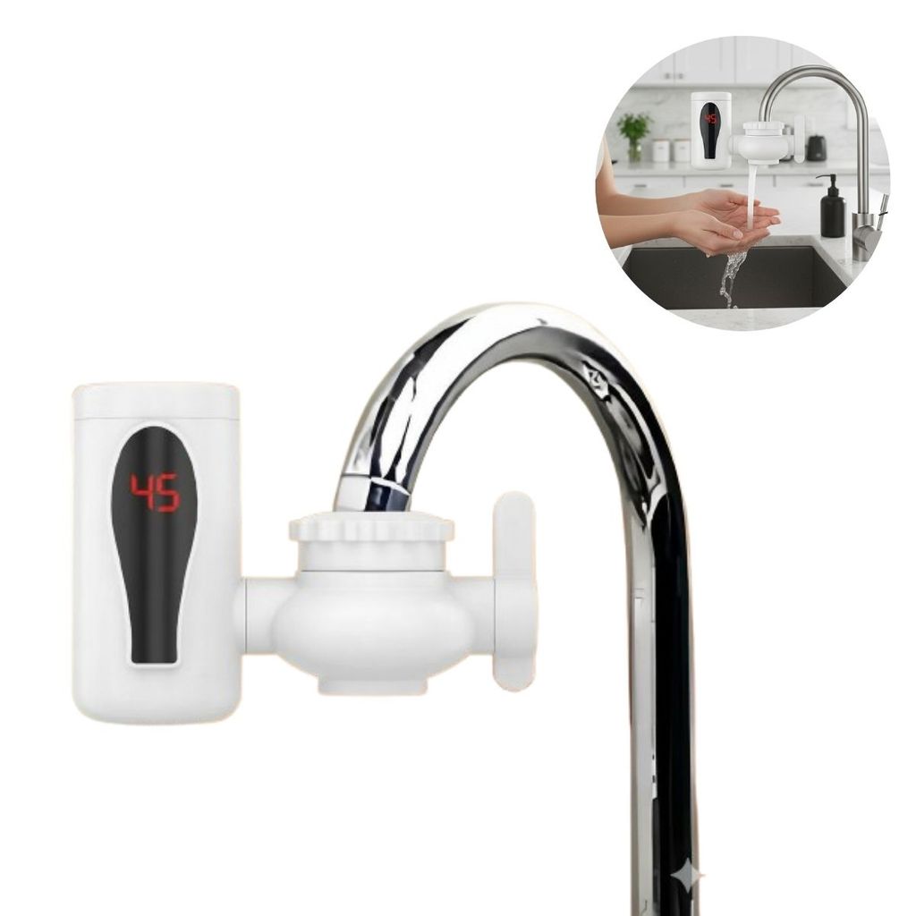 Aquecedor Elétrico Instantâneo para Cozinha e Banheiro | Display Digital de Temperatura em Oferta na Shopee