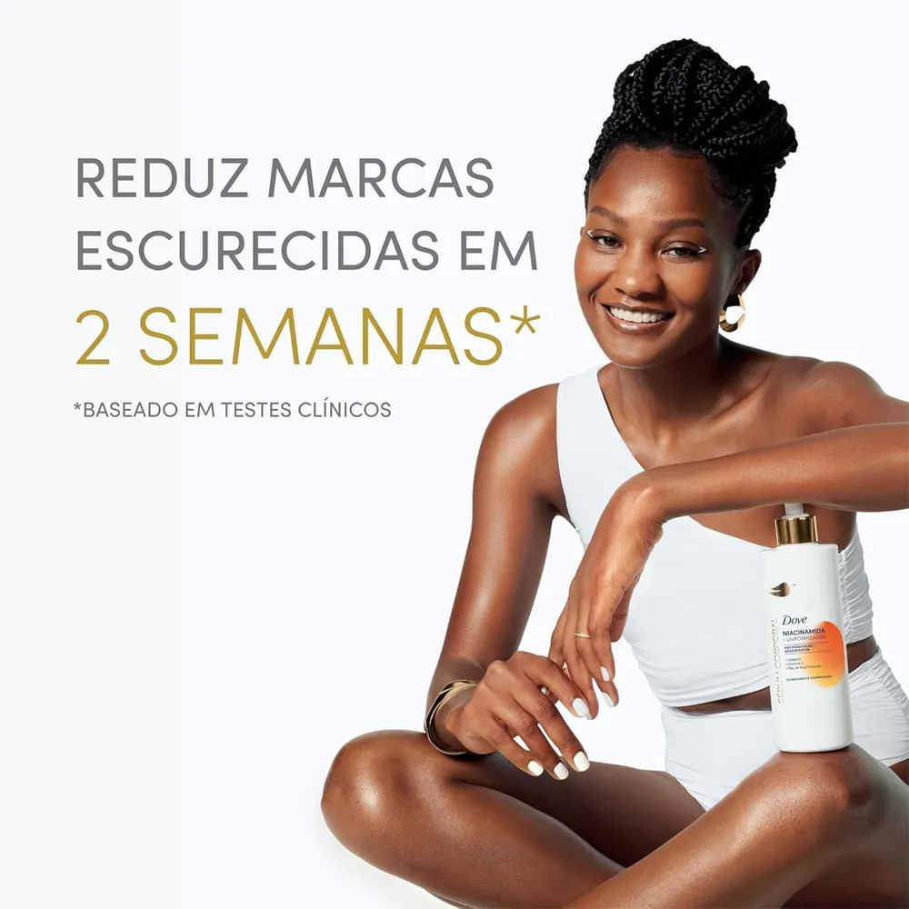 Detalhes do Kit Dove Sérum Corporal Niacinamida 380ml + Óleo De Banho Glicerinado 240ml